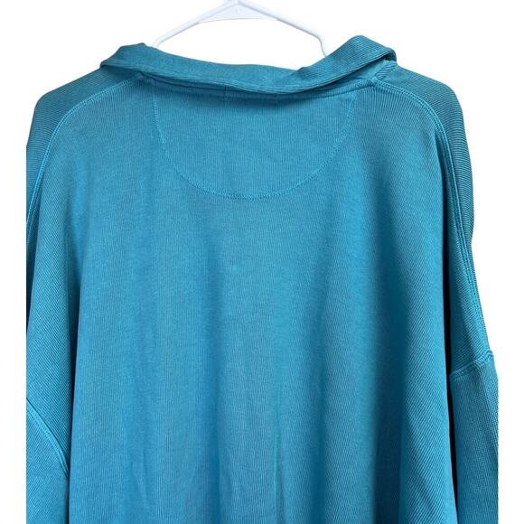 Tommy Bahama Relax Men's Quarter Zip Pullover Sweater XXL Teal Blue - Picture 9 of 11